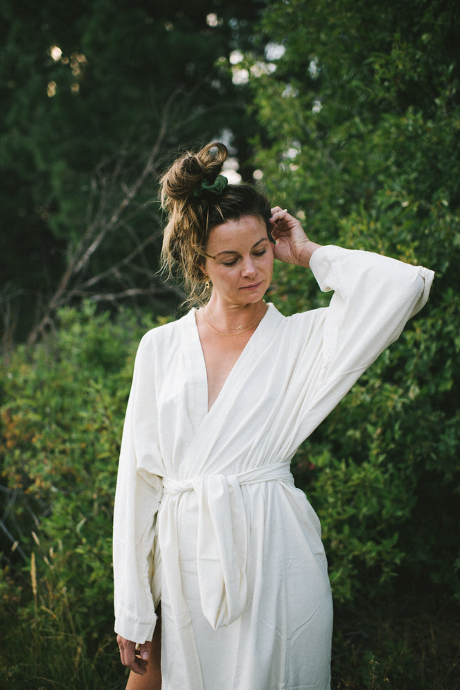 Honeydove Raw Silk House Robe