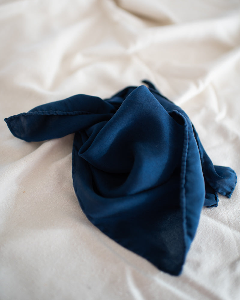 Deep Indigo Ink Silk Scarf