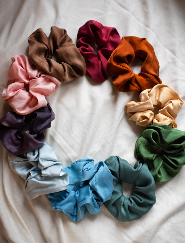 Signature Large Honeydove Charmeuse Silk Scrunchie