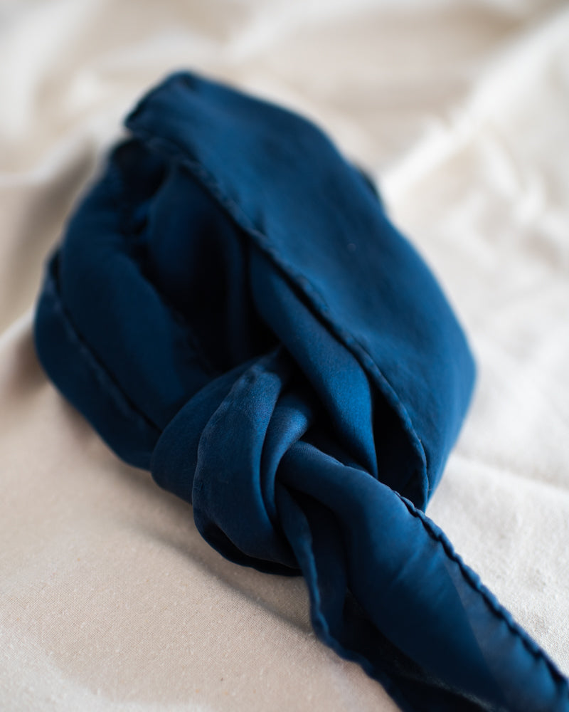 Deep Indigo Ink Silk Scarf