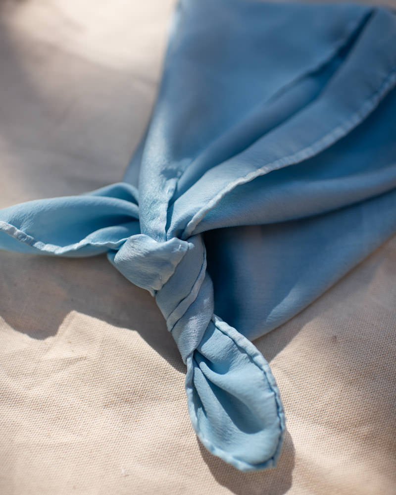 Pale Blue Indigo Silk Scarf