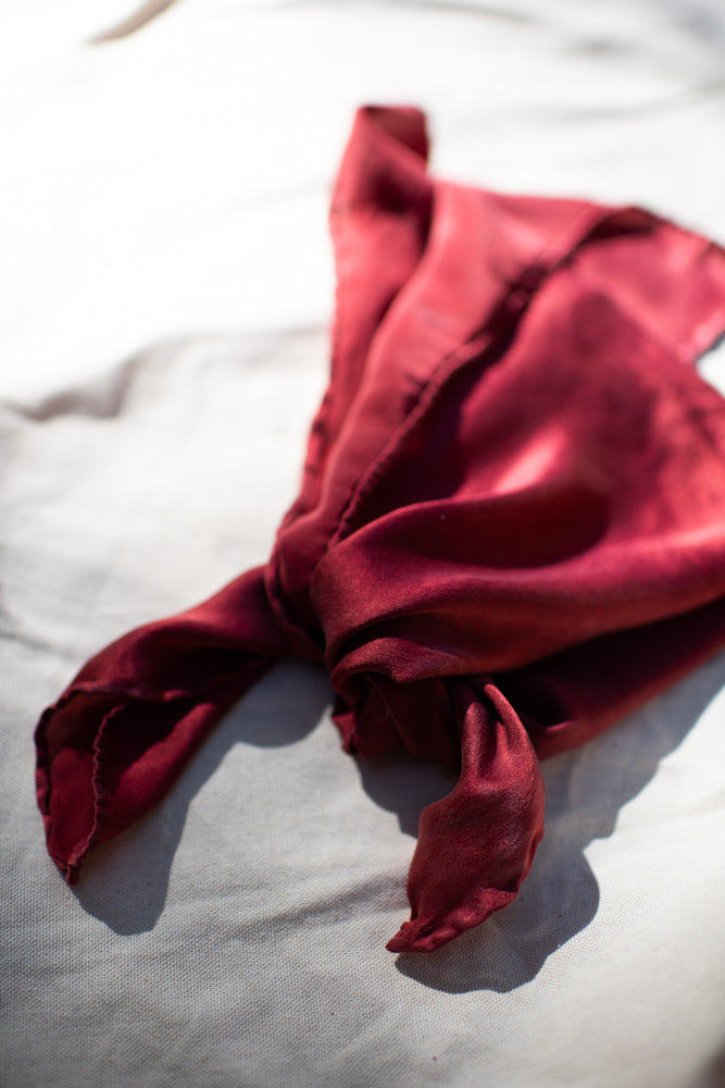 Cherry Madder Root Silk Scarves