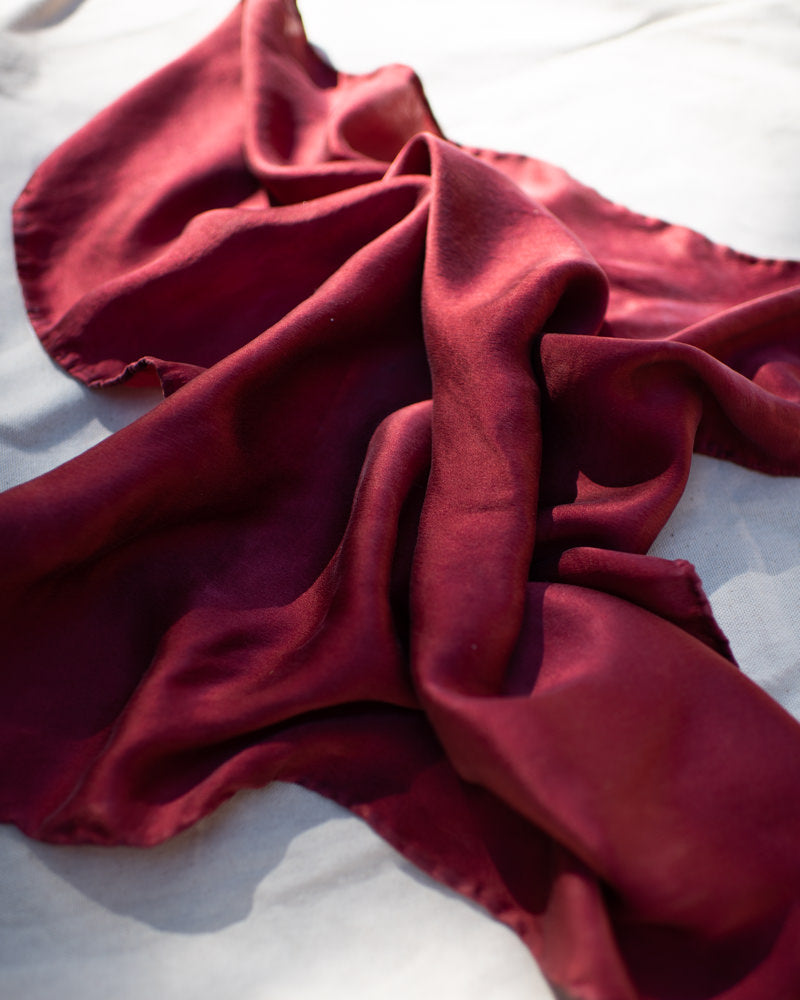 Cherry Madder Root Silk Scarves